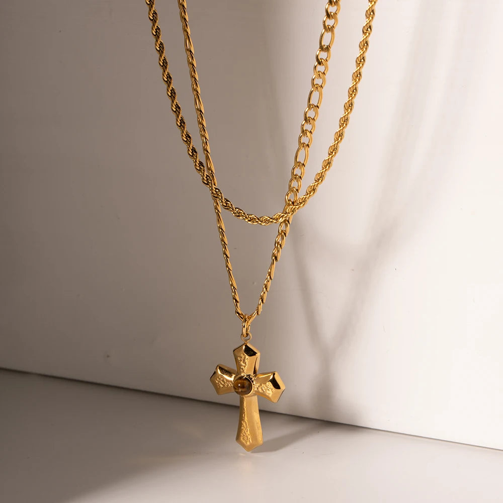 Gold Plated Crucifix Necklace