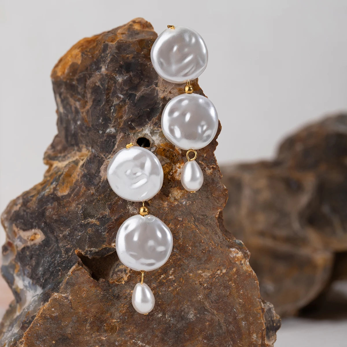 Pearl Button Earrings