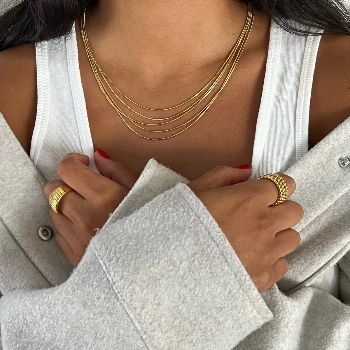 Multi-layered Round Snake Necklace