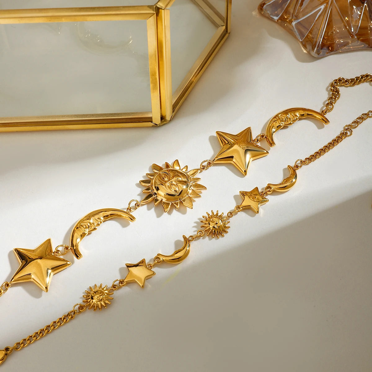 Star Moon Charm Bracelet