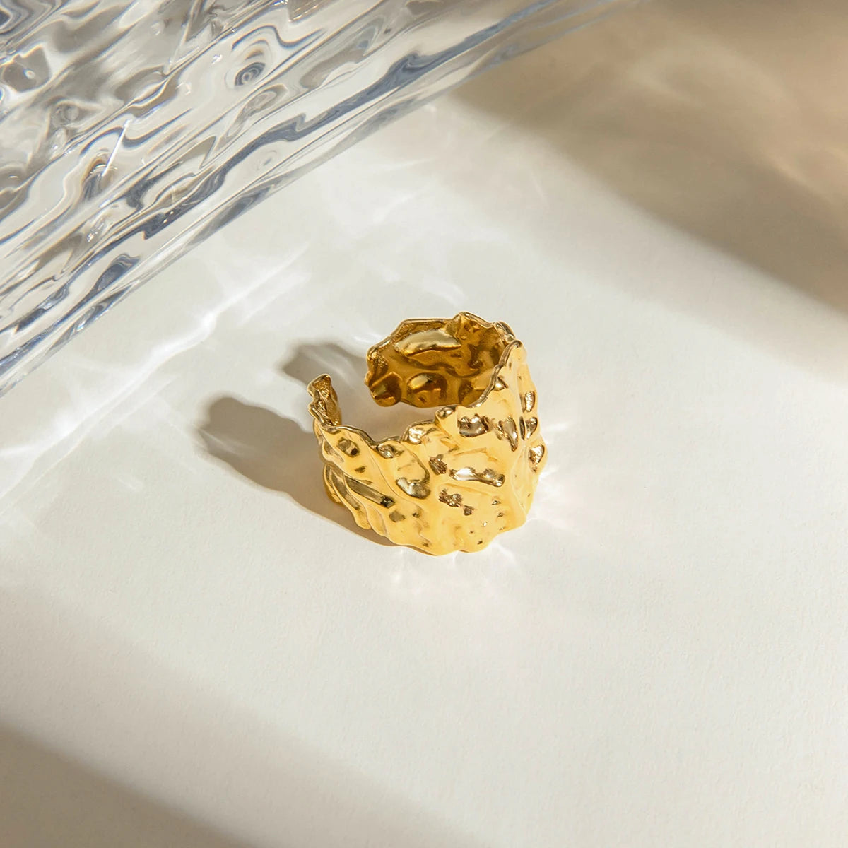 Hammer Grain Wide Ring
