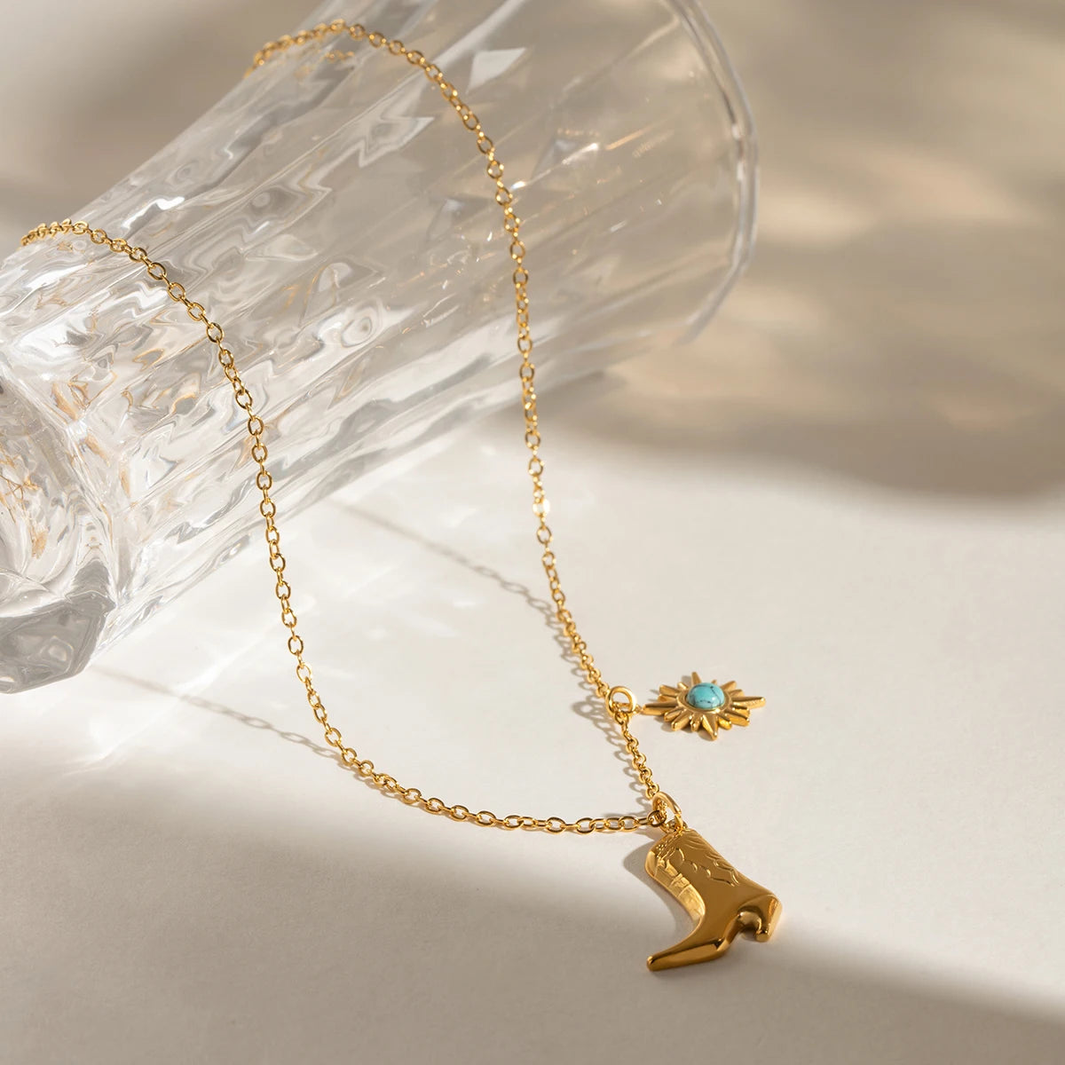 Cowboy Boot Pendant Necklace