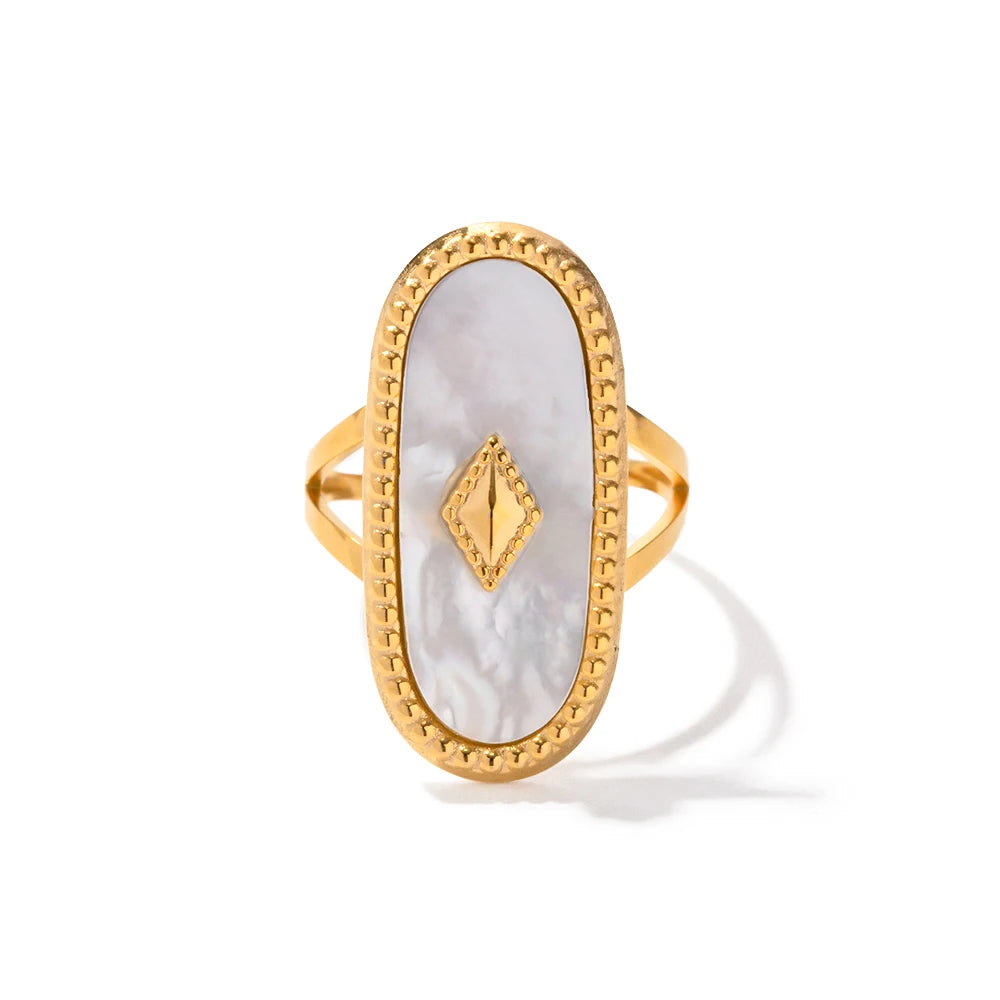 Vintage Oval Open Stone Ring