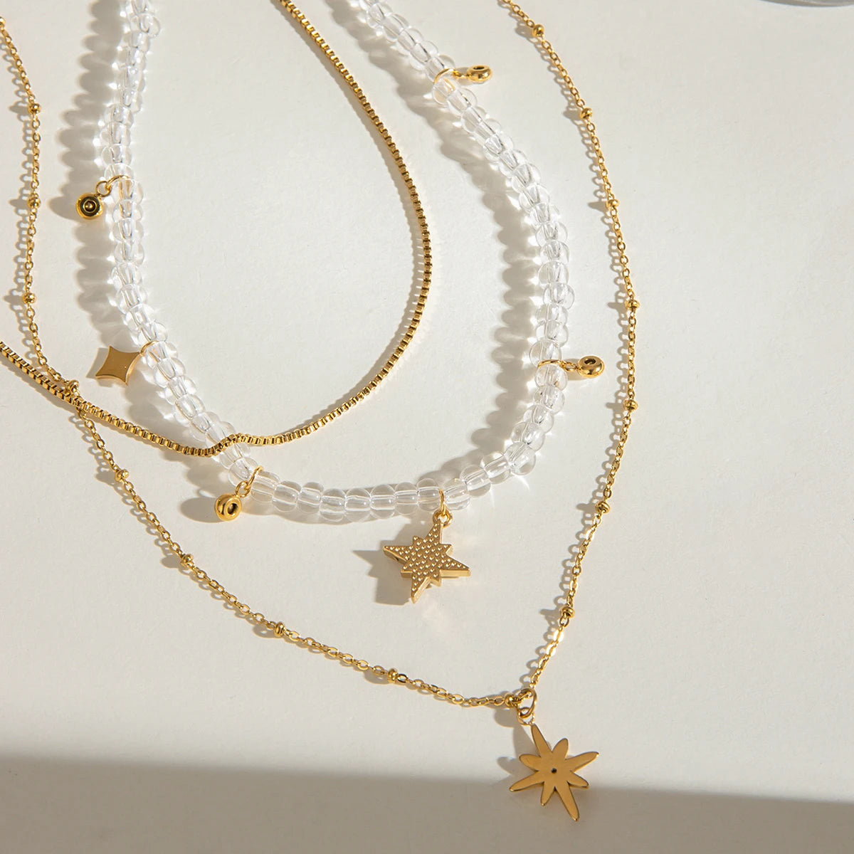 Vintage Three Layer Star Necklace