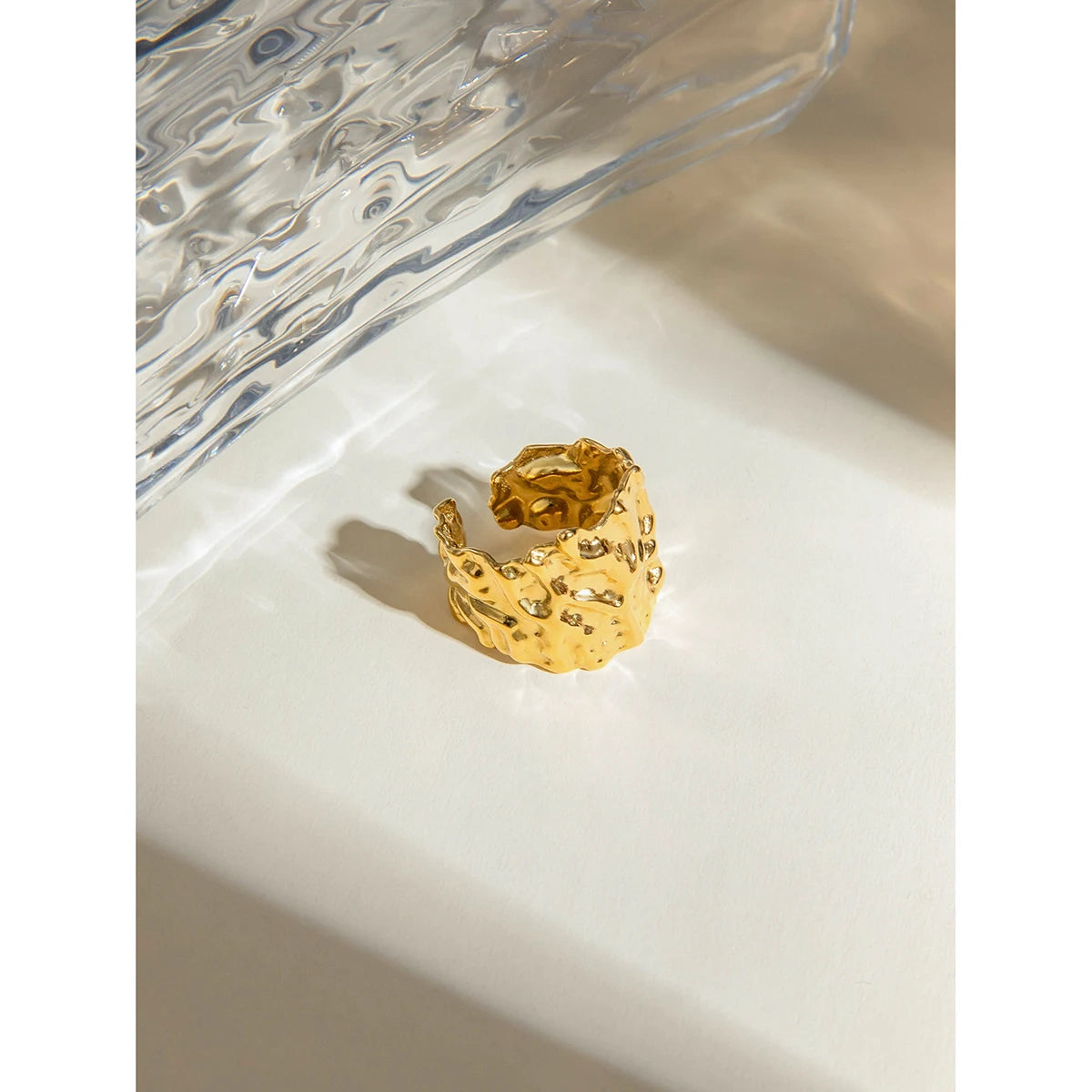 Hammer Grain Wide Ring