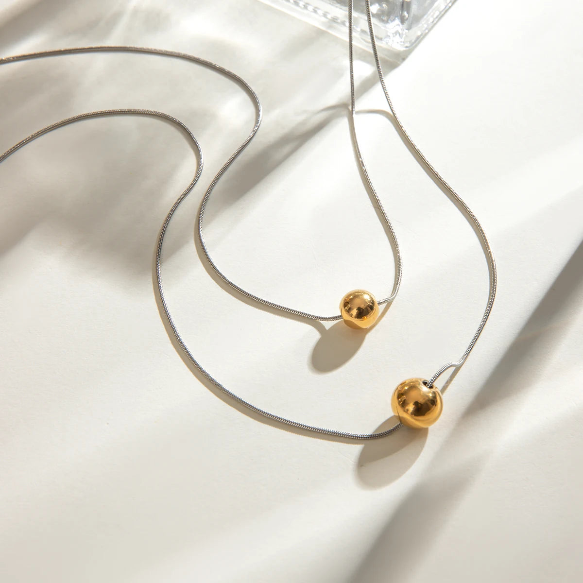 Round Bead Snake Chain Necklace