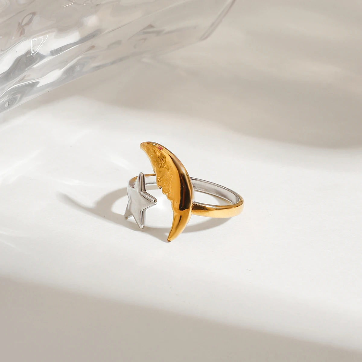 Star and Moon Open Ring