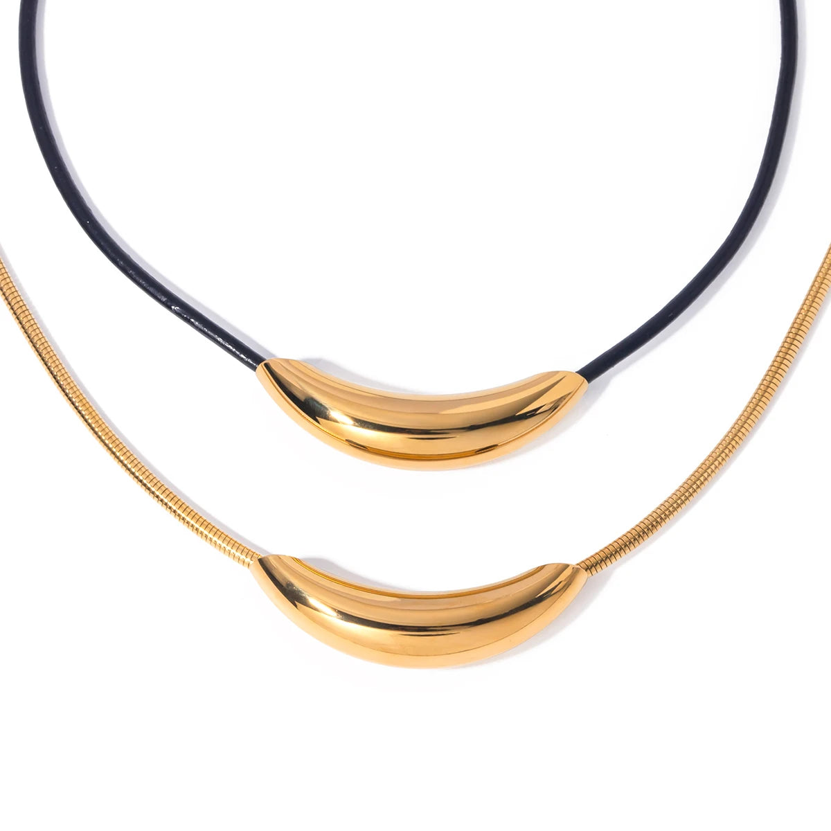 Curved Shaped Pendant Necklace Collection