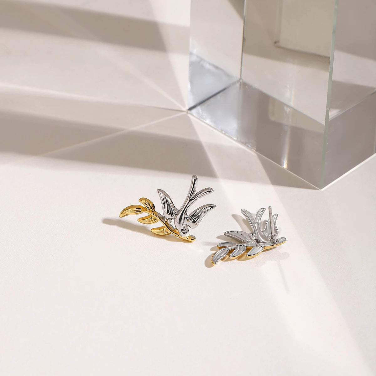 Gold/Silver Dove Leaf Earrings