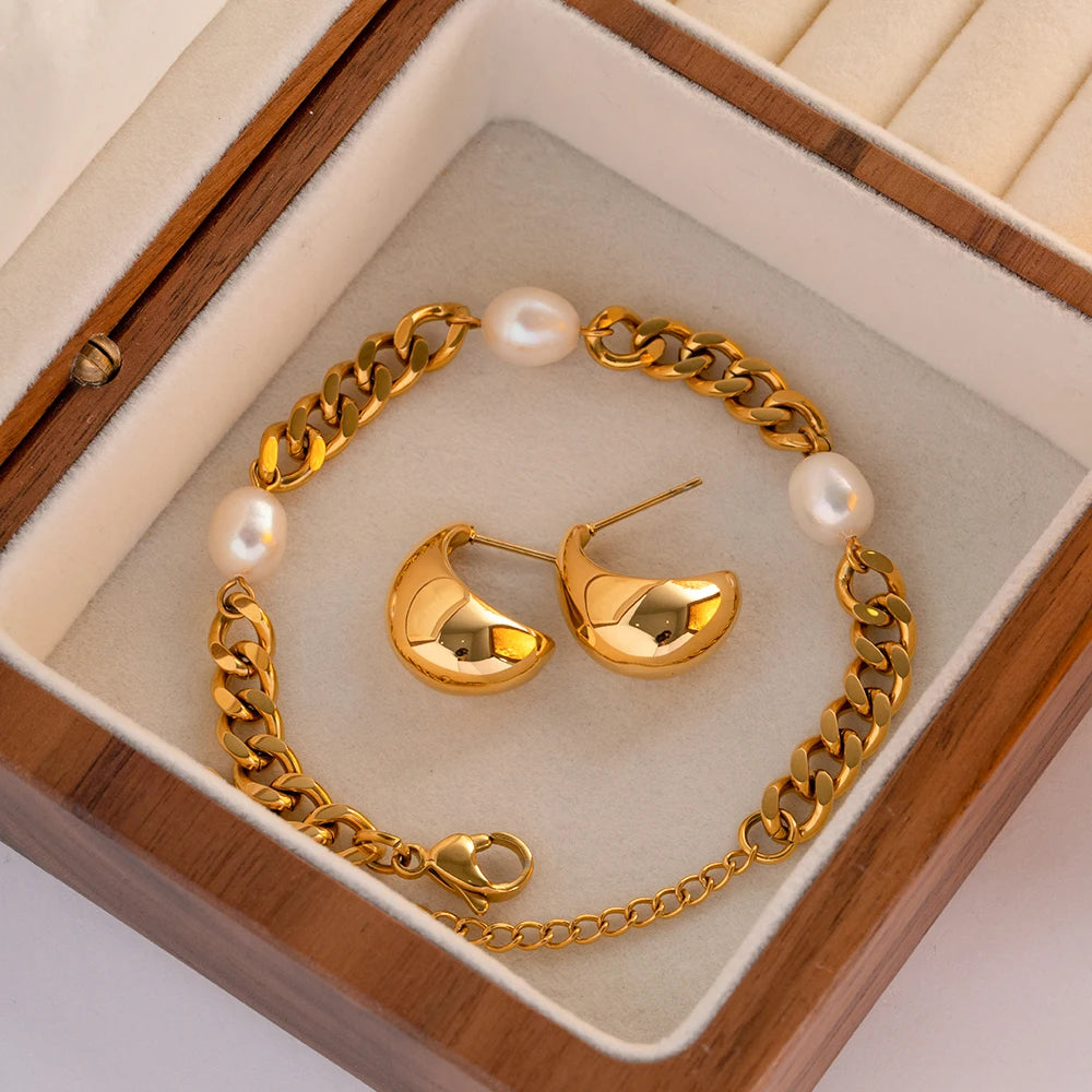 Gold Bean Earrings