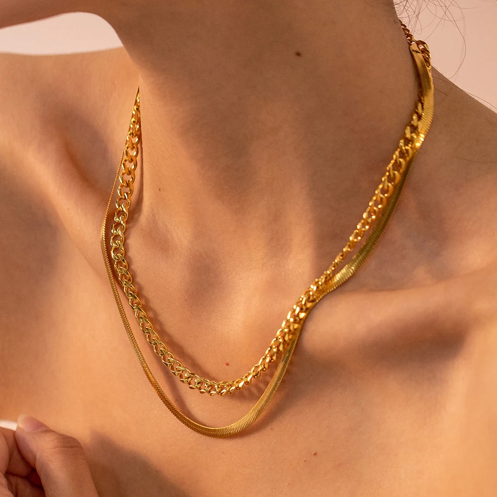 Double Layered Cuban Necklace