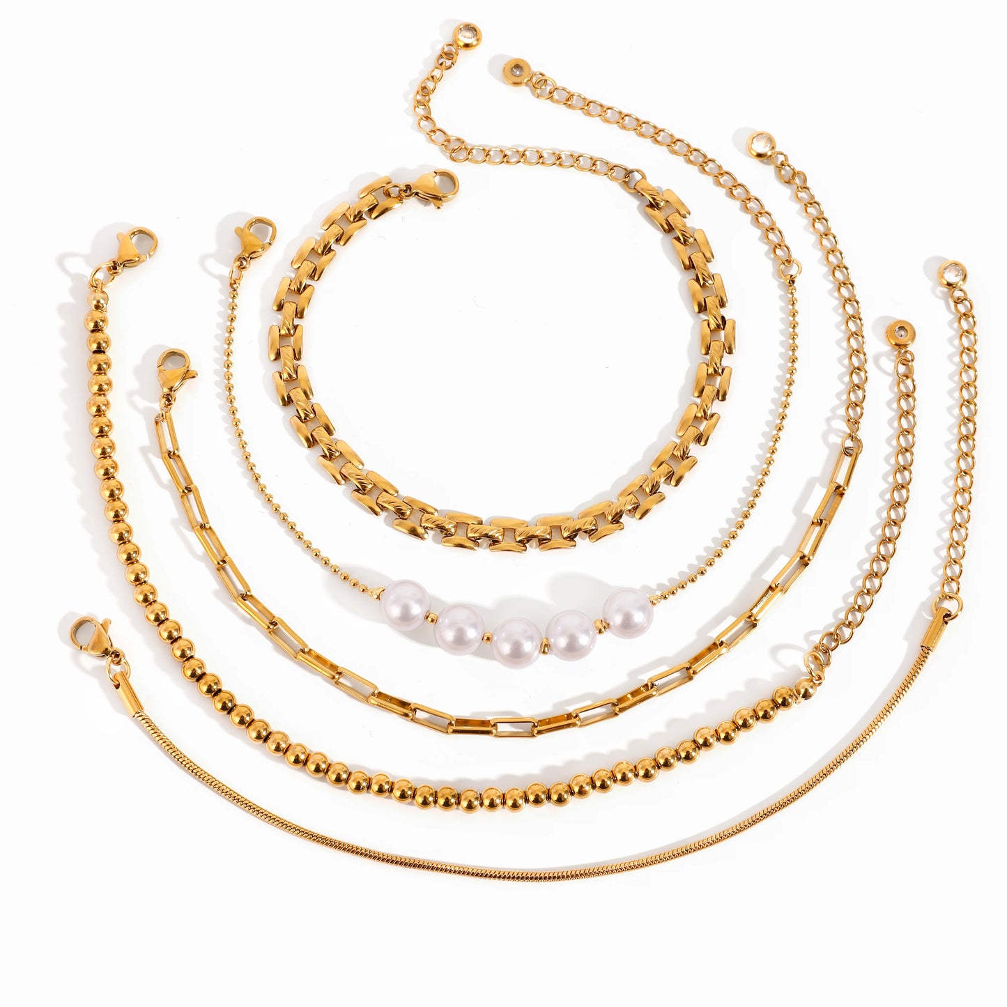 Pearl Snake Imitation Bracelet Set