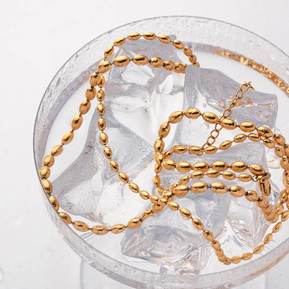 Gold Millet Bead Necklace