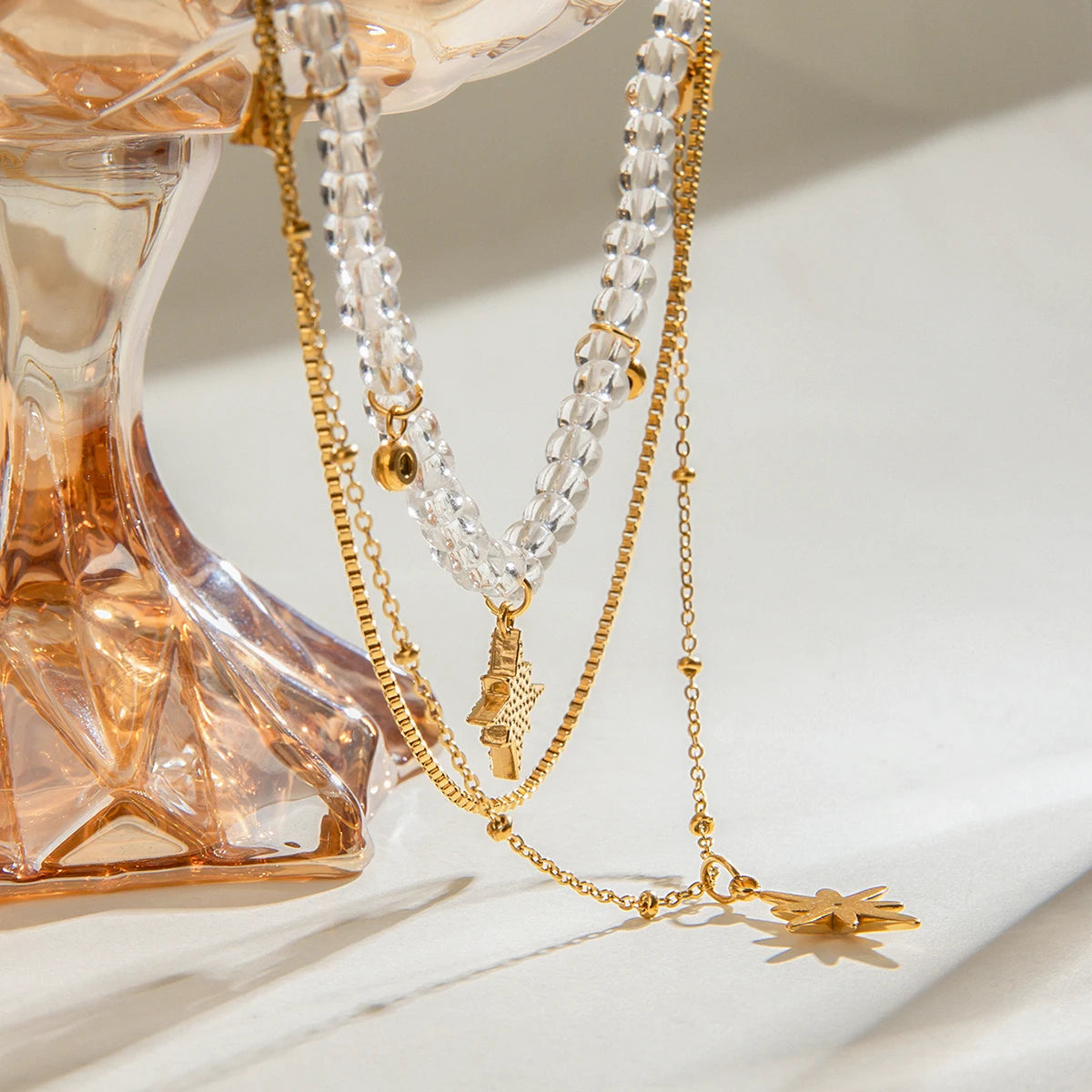 Vintage Three Layer Star Necklace