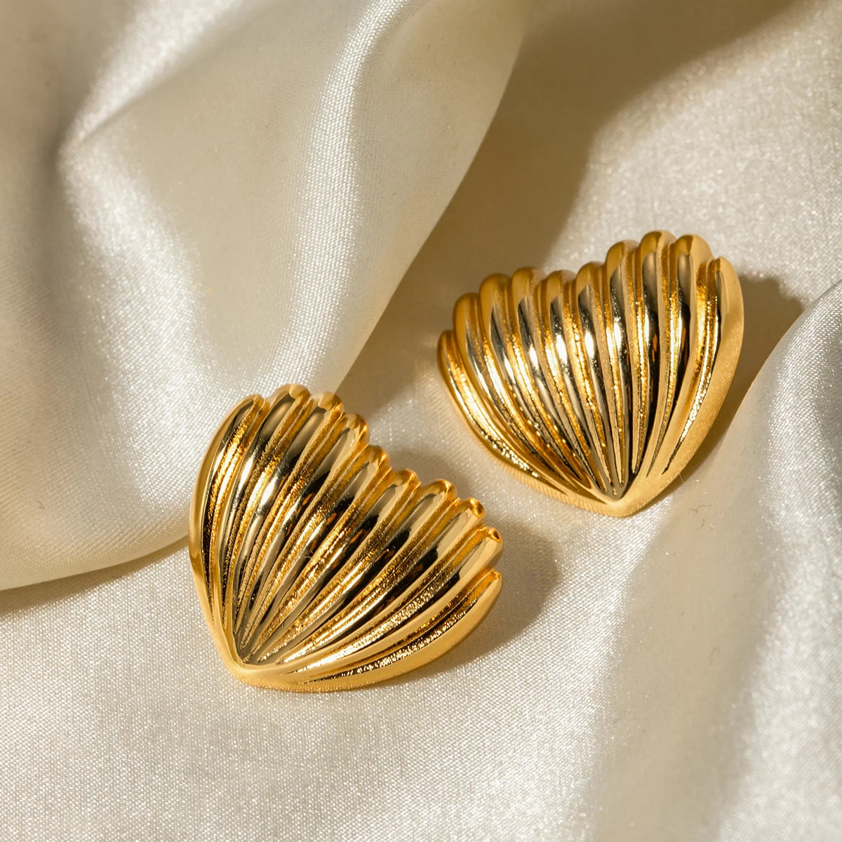 Striped Love Heart Earrings