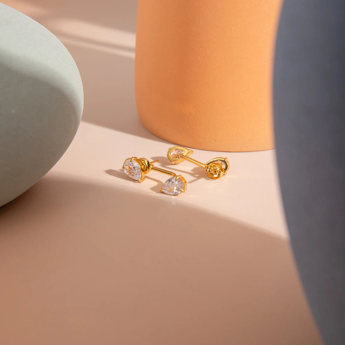 Water Drop Shaped Zircon Earrings