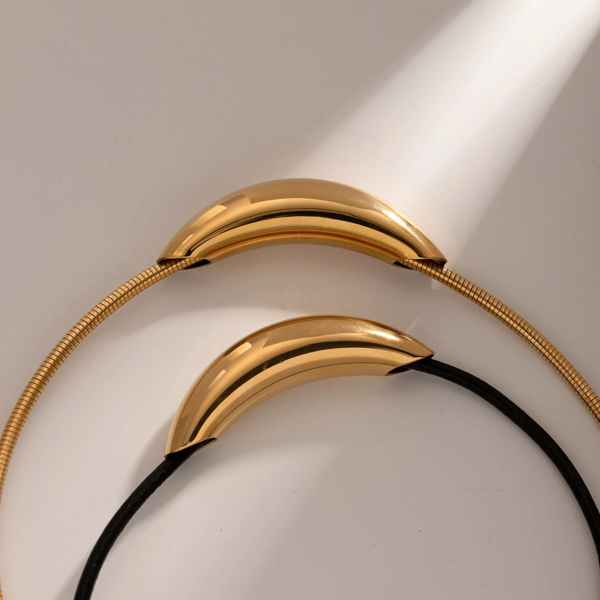 Curved Shaped Pendant Necklace Collection