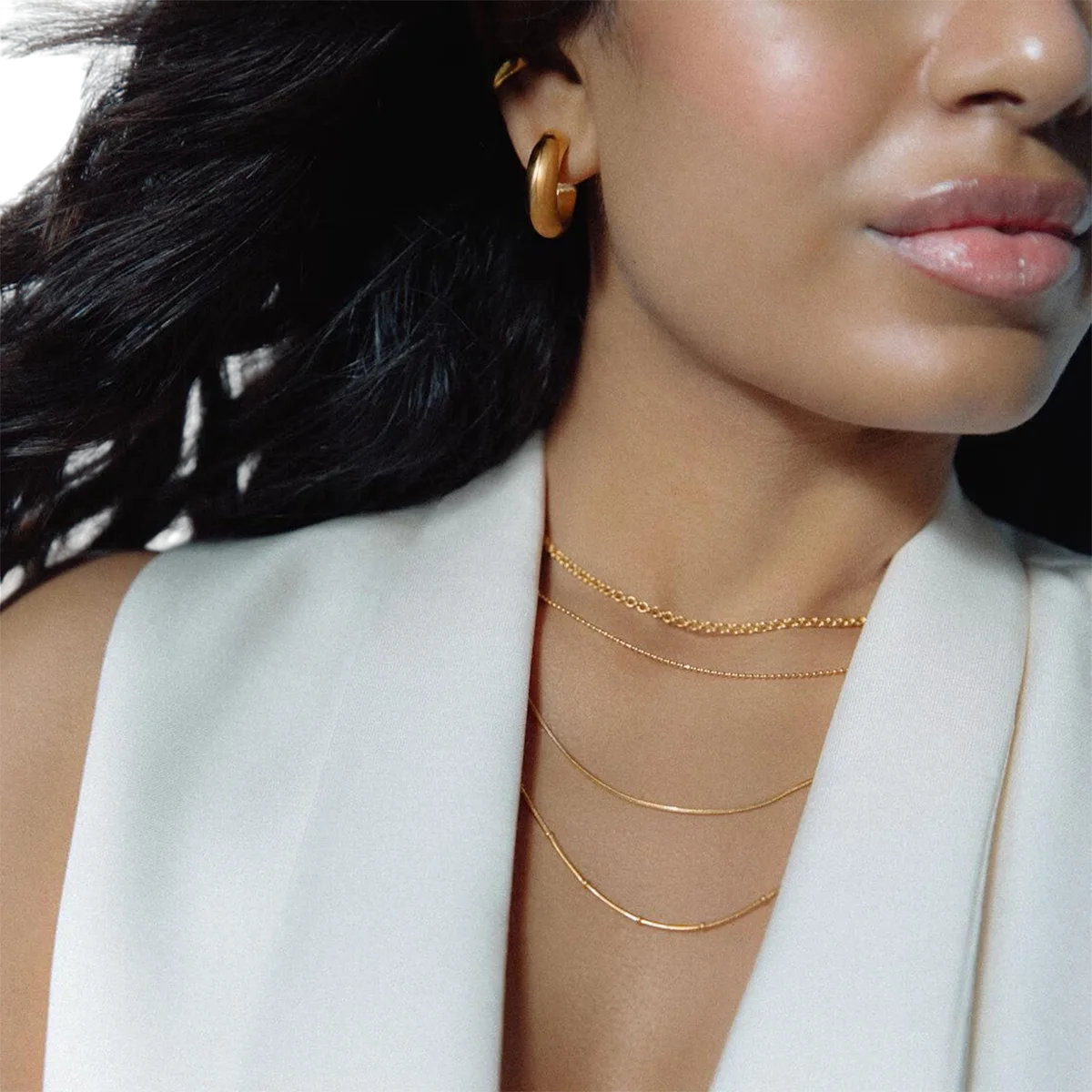Four Layer Snake Chain Necklace