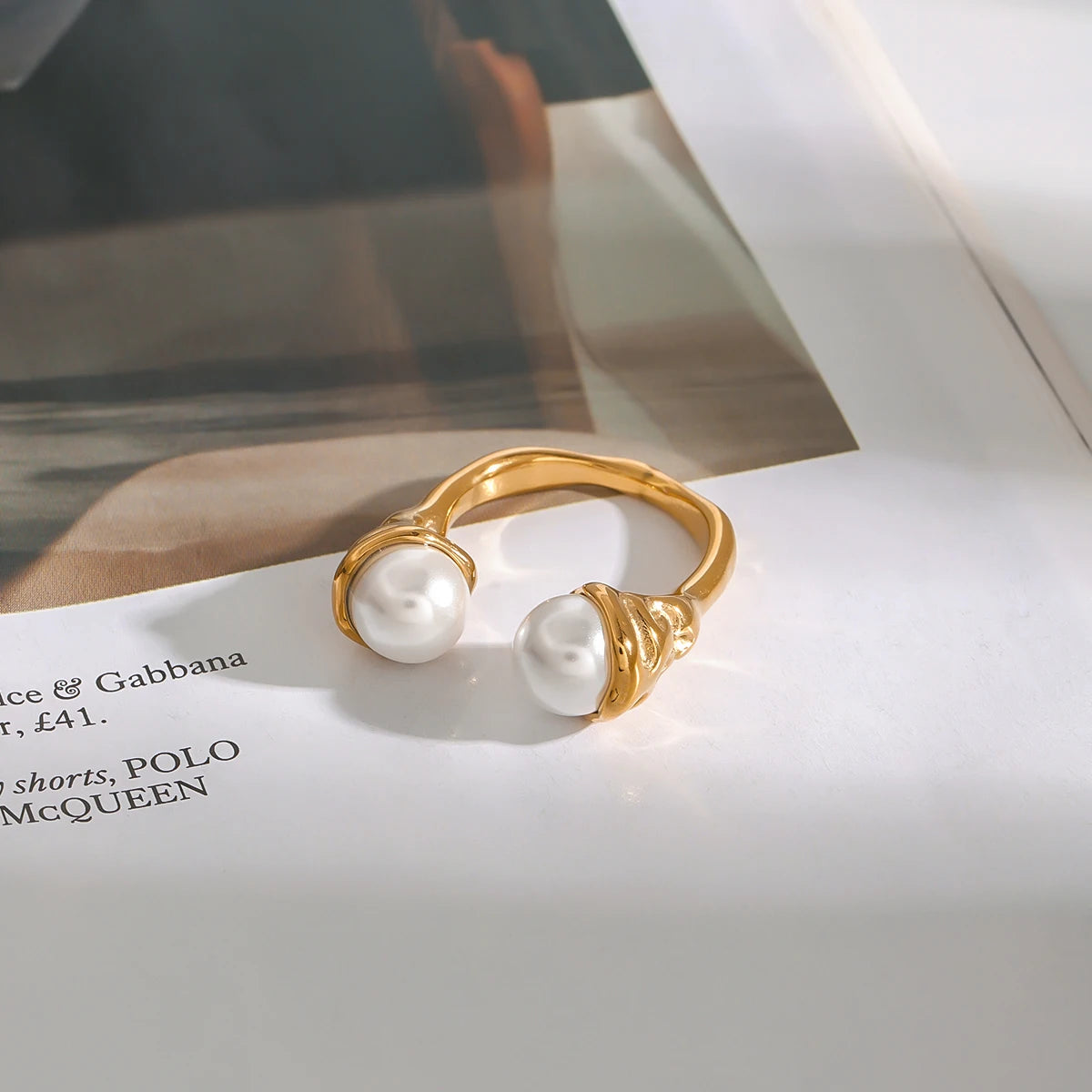 Pearl Inlaid Hammer Ring