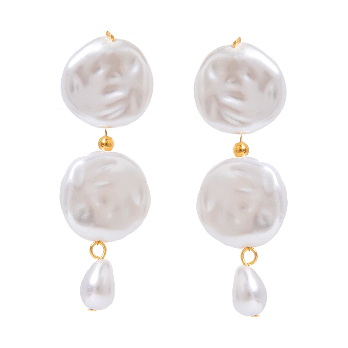 Pearl Button Earrings
