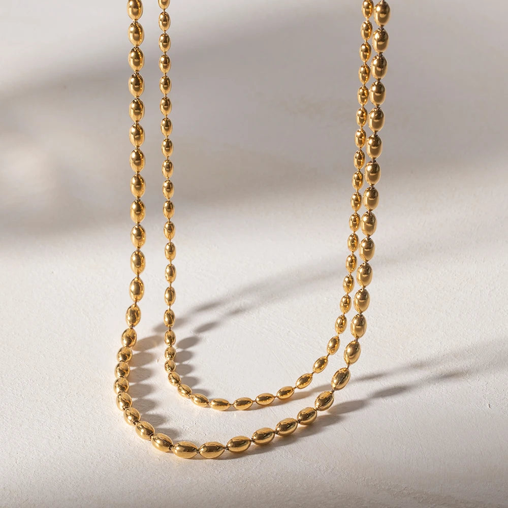 Gold Millet Bead Necklace