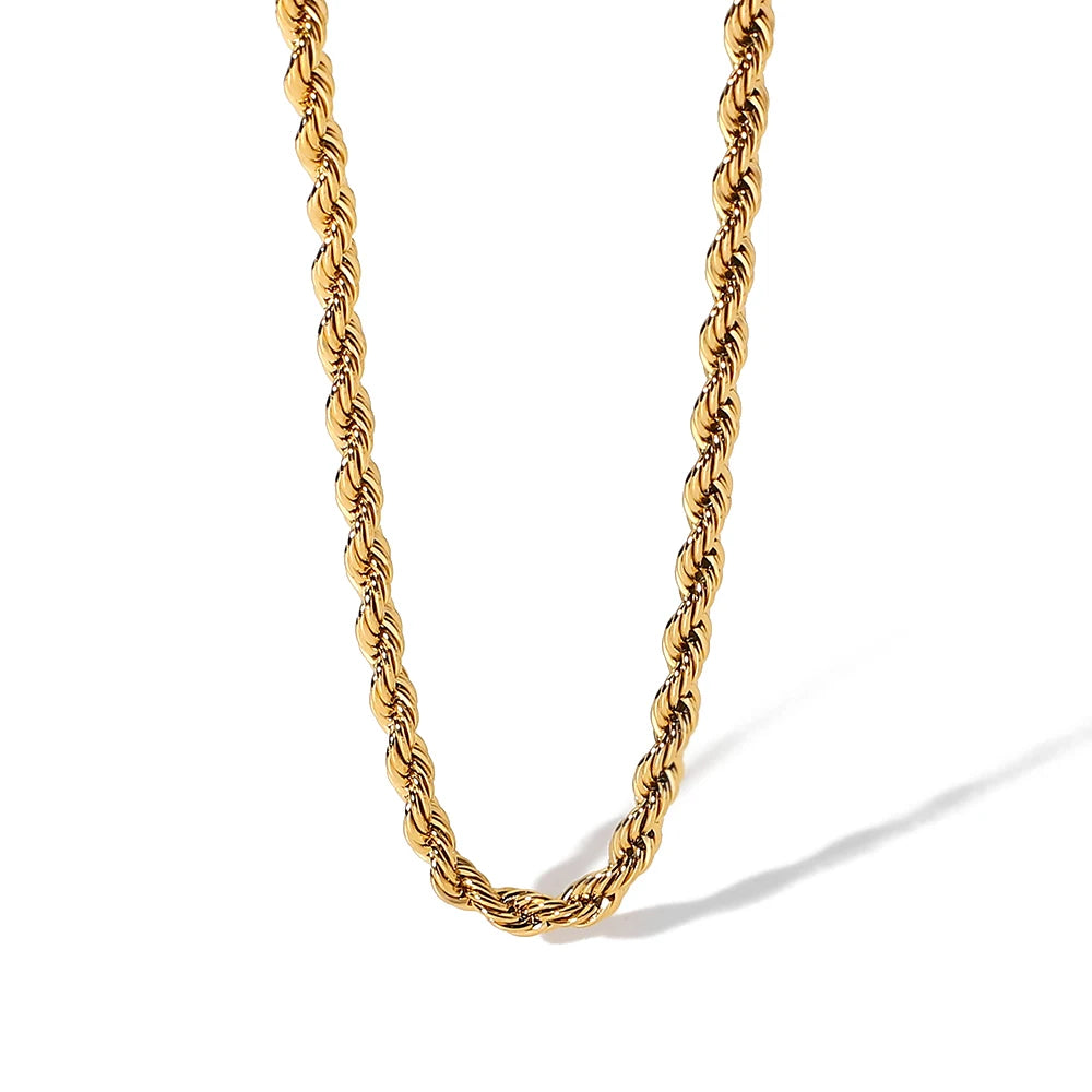 Gold Twist Chain Necklace