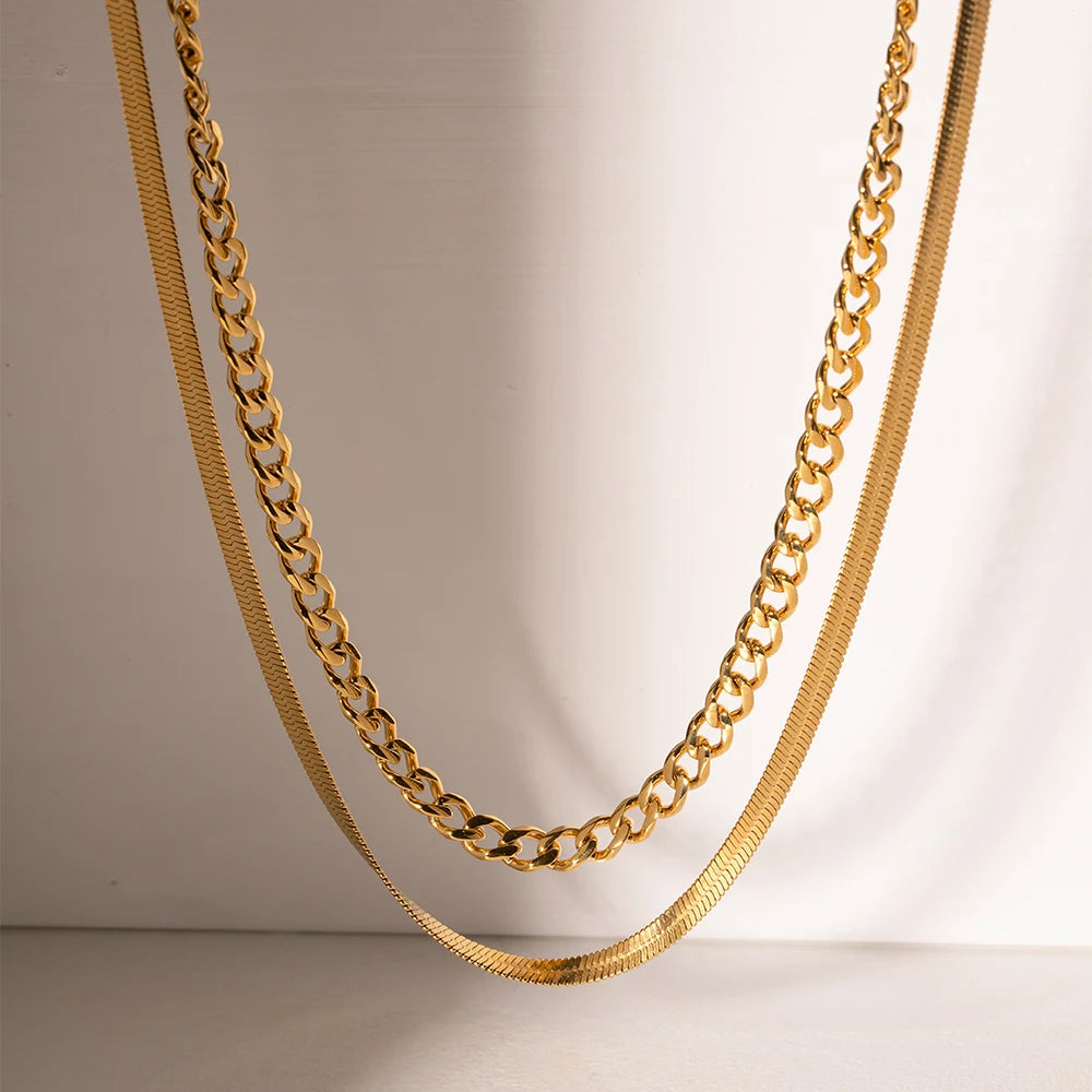 Double Layered Cuban Necklace