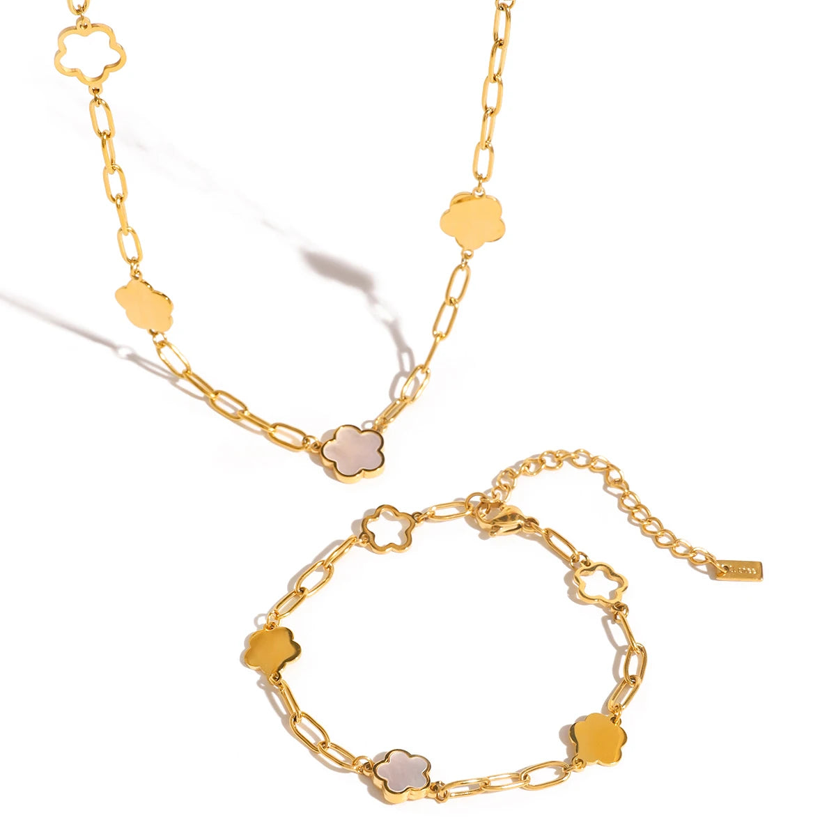 Flower Petal Necklace/Bracelet Set