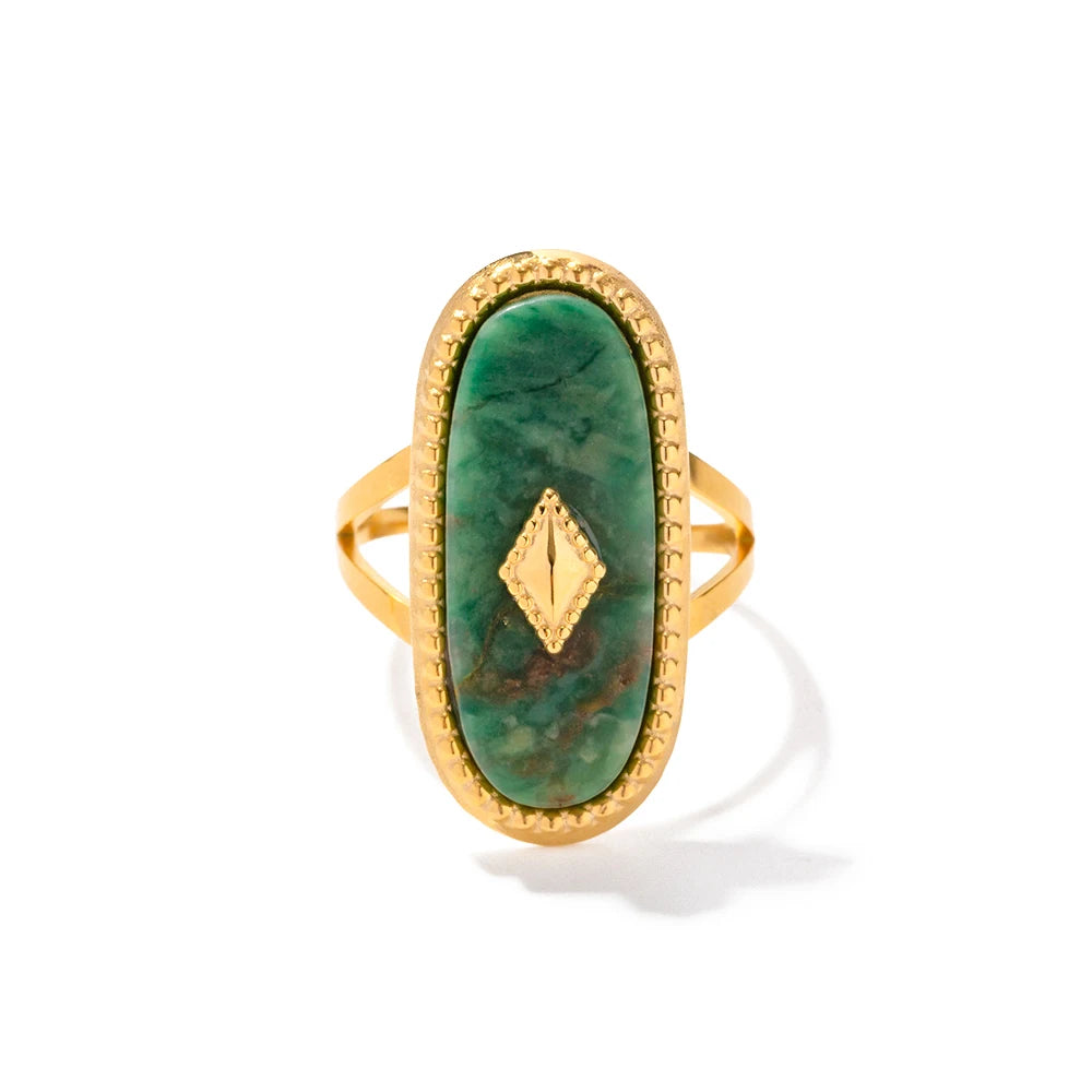 Vintage Oval Open Stone Ring
