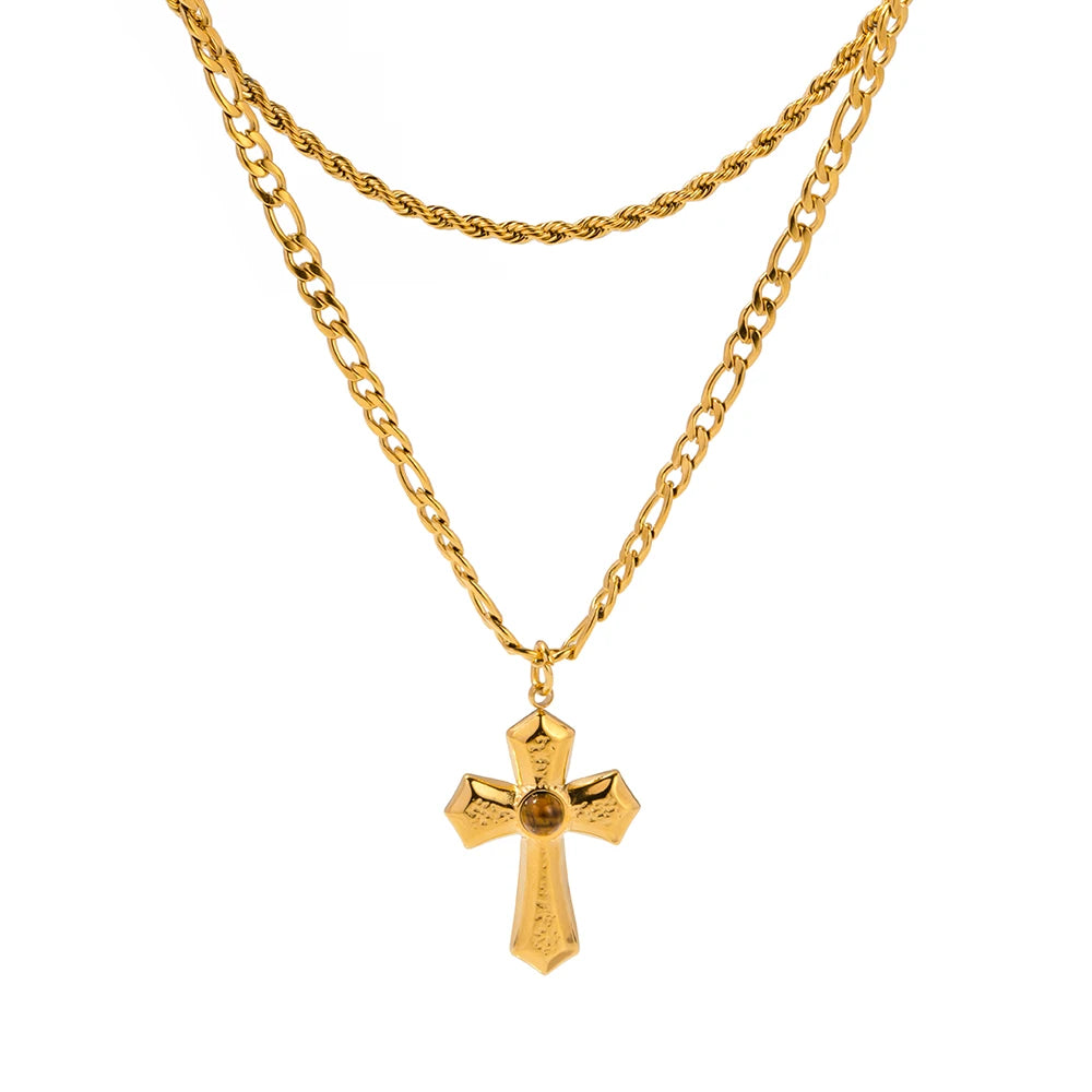 Gold Plated Crucifix Necklace