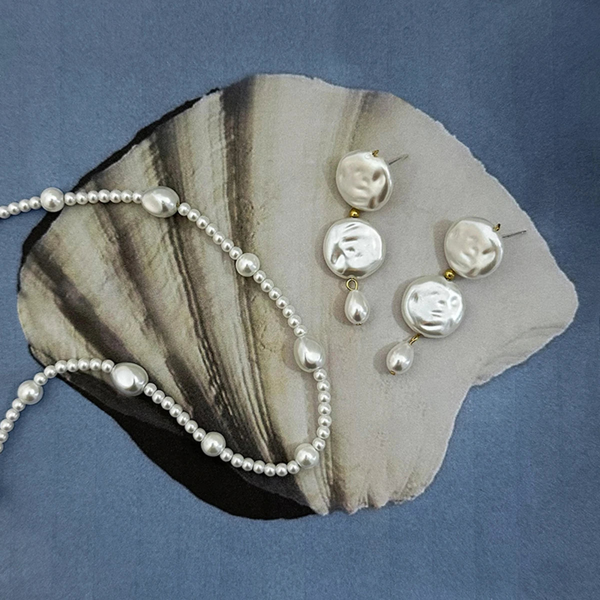 Pearl Button Earrings