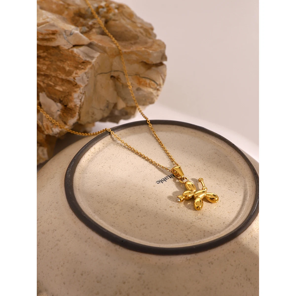 Puffed Dog Pendant Necklace