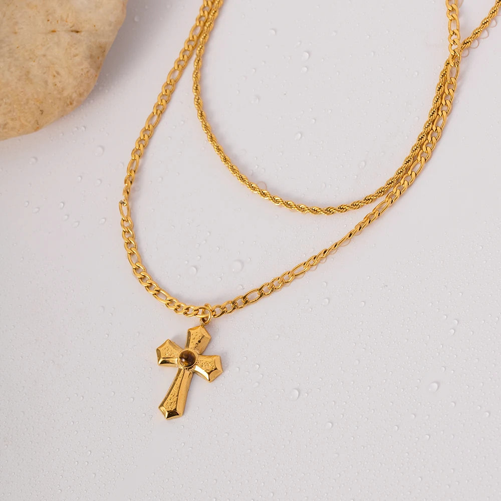 Gold Plated Crucifix Necklace