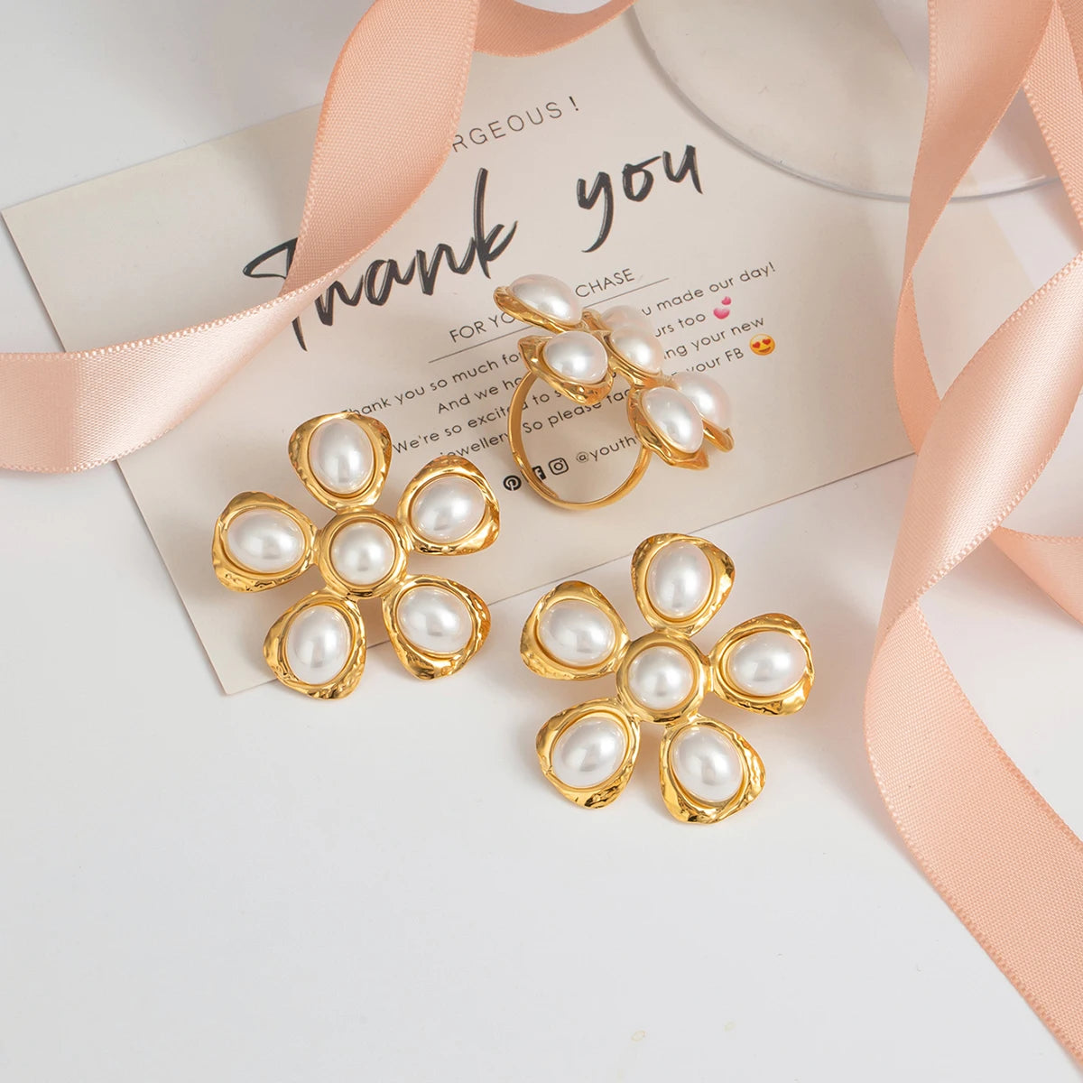 Imitation Pearl Flower Ring