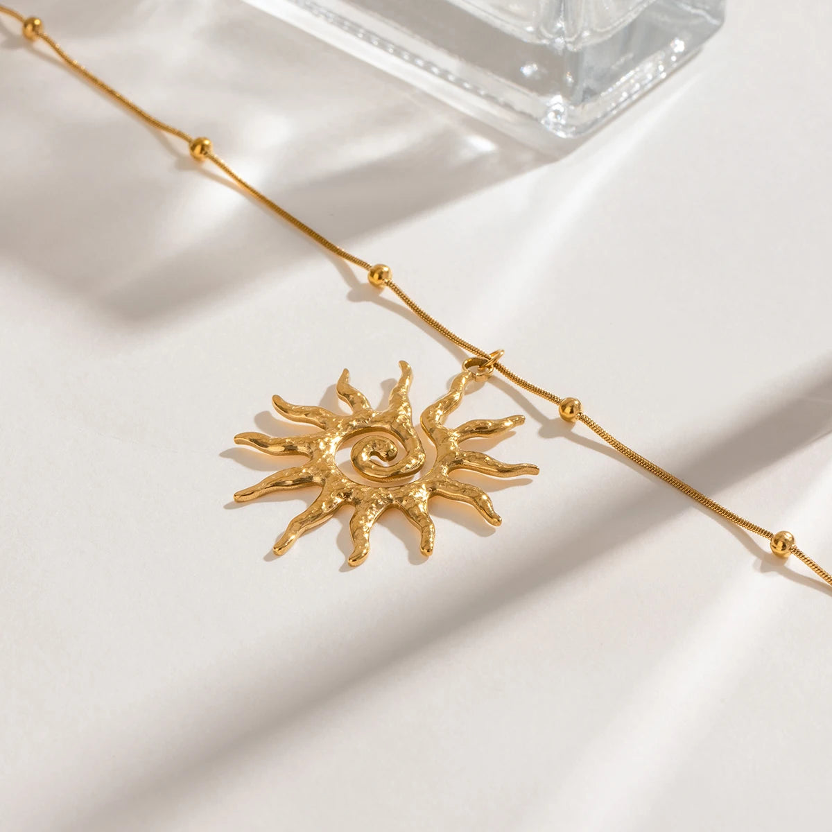 Spiral Sun Pendant Necklace