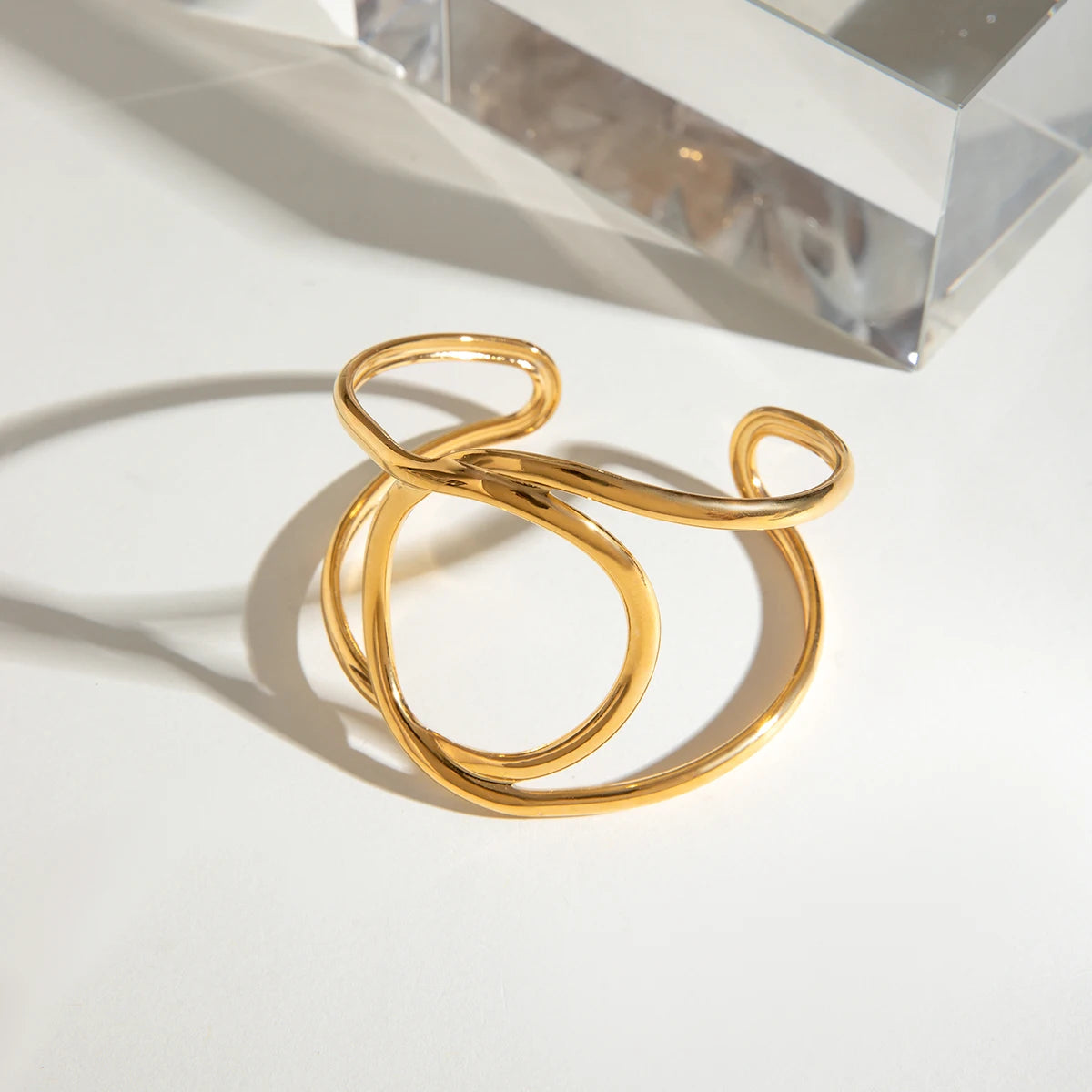 Gold Smooth Wrapped Bangle Bracelet