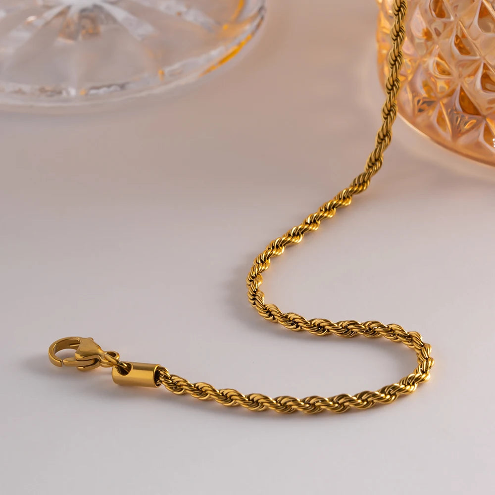 Gold Twist Chain Necklace