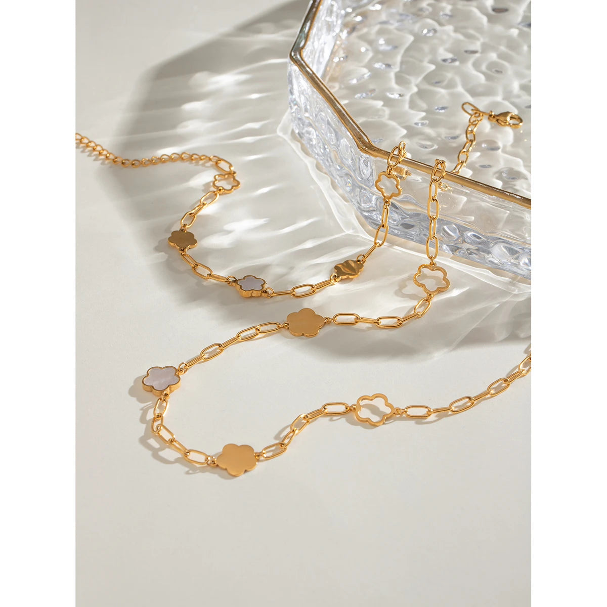 Flower Petal Necklace/Bracelet Set