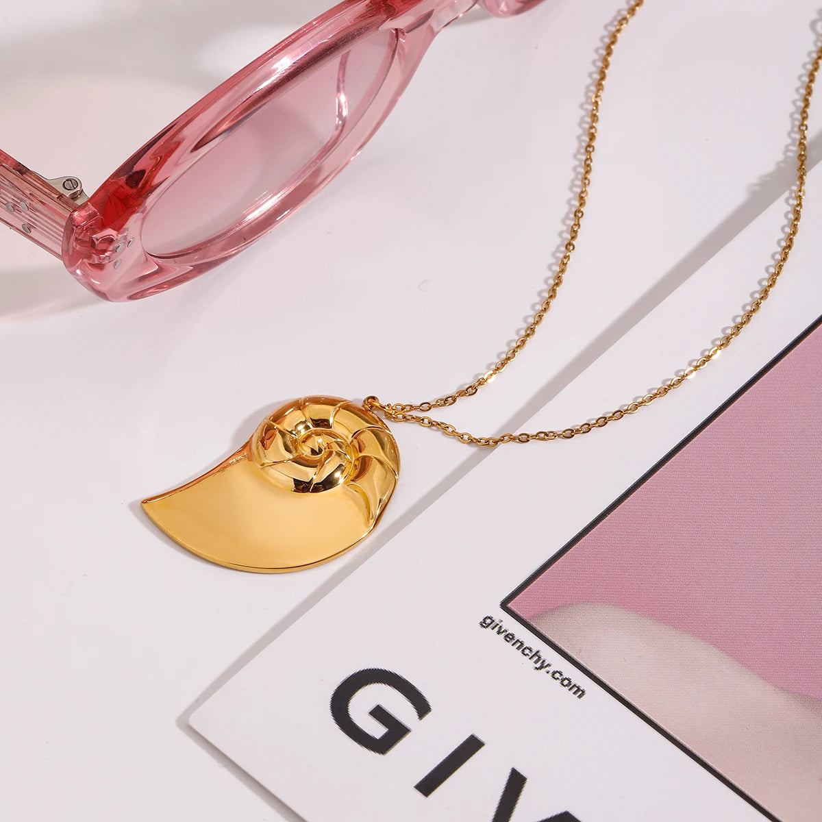 Spiral Conch Pendant Necklace