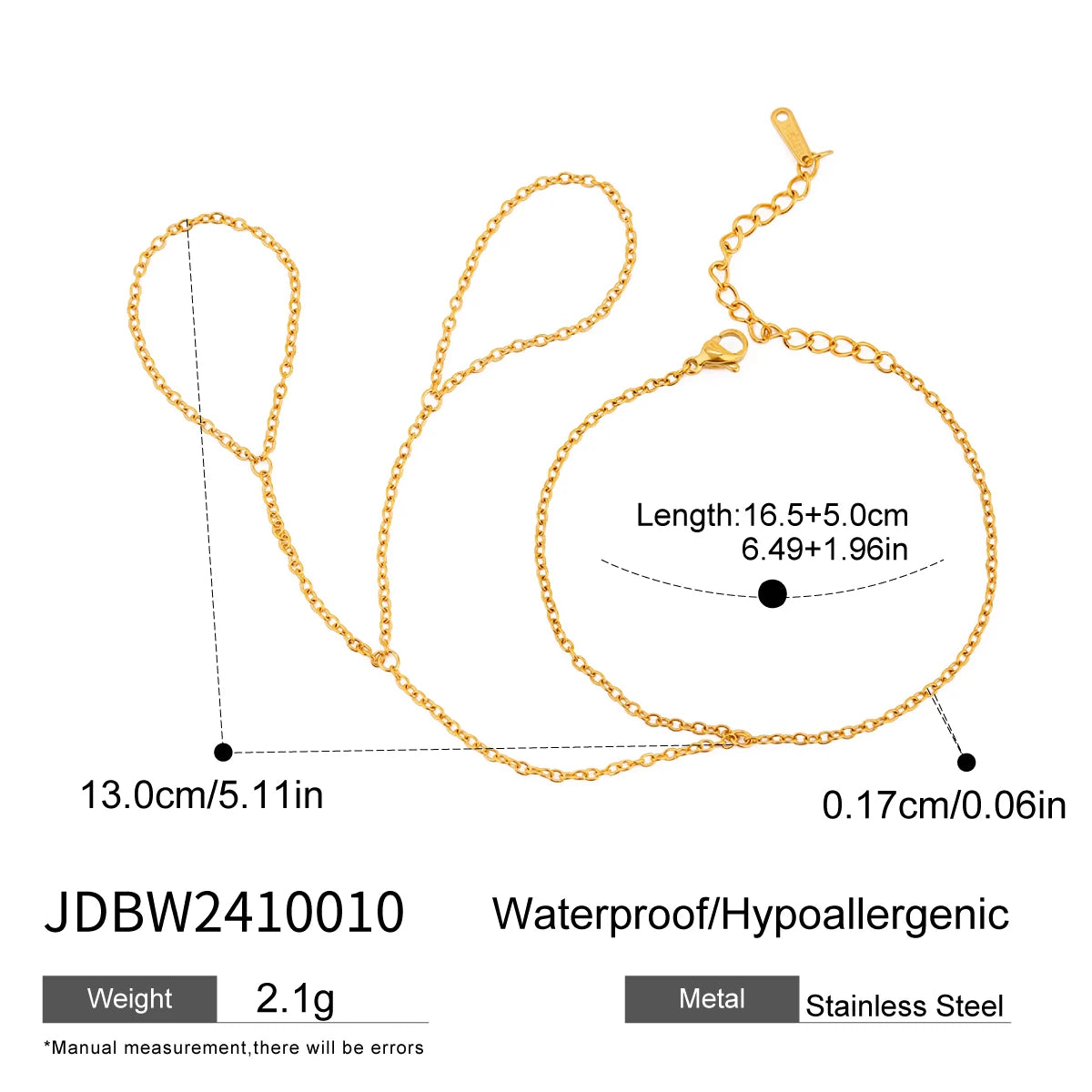Gold Finger Linked Bracelet Chain