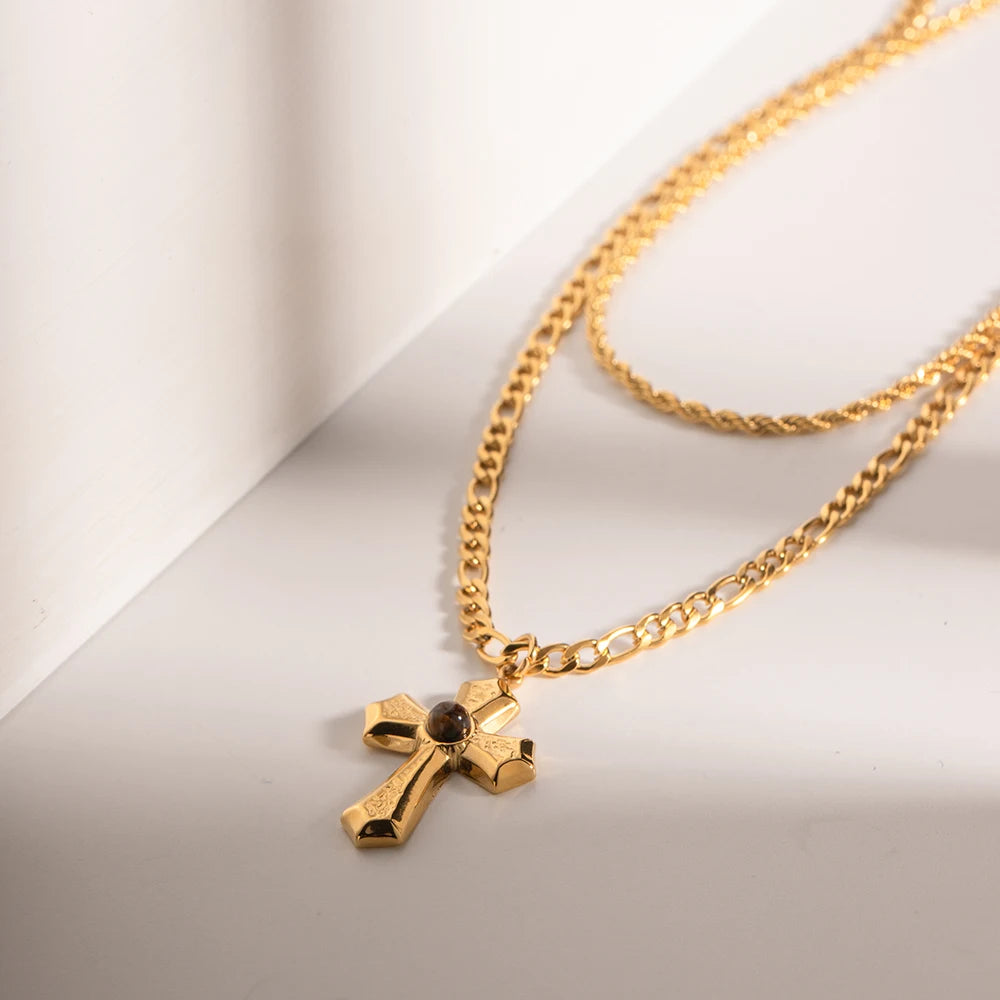 Gold Plated Crucifix Necklace
