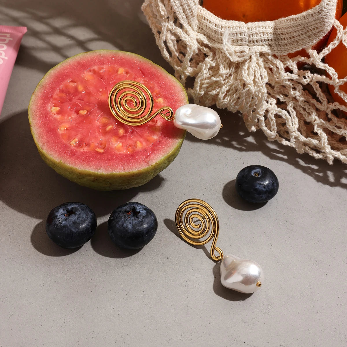 Imitation Pearl Pendant Earrings