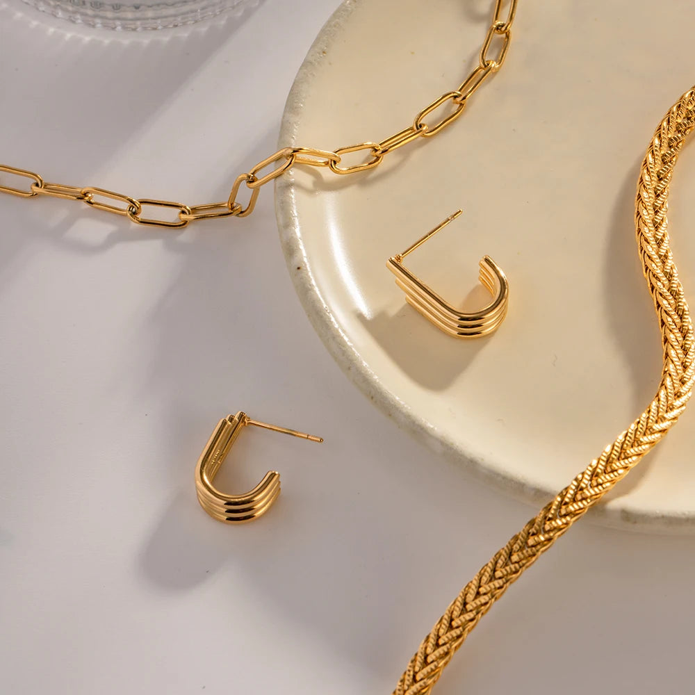 Three-layer U-shaped Earrings