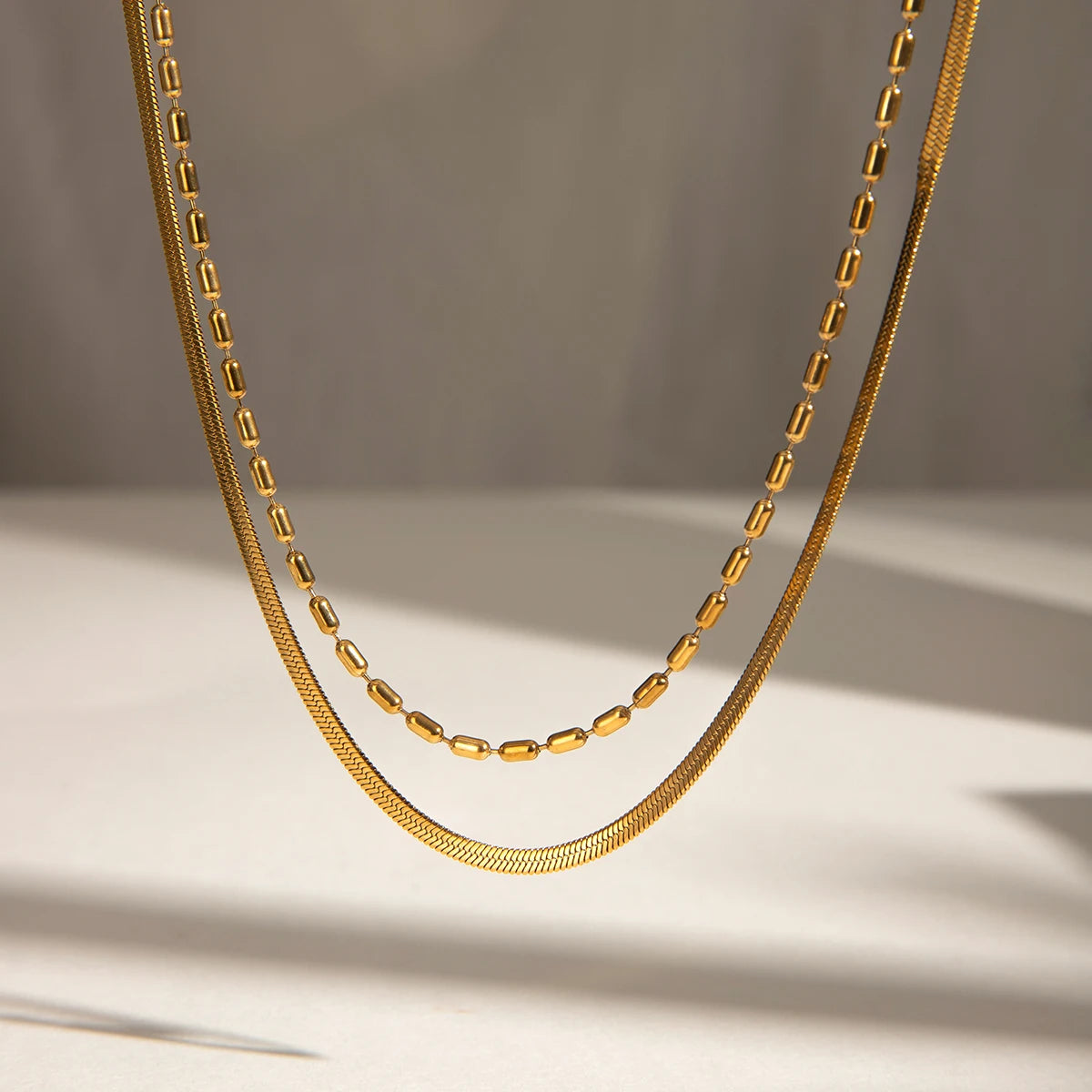 Gold Double Layer Necklace