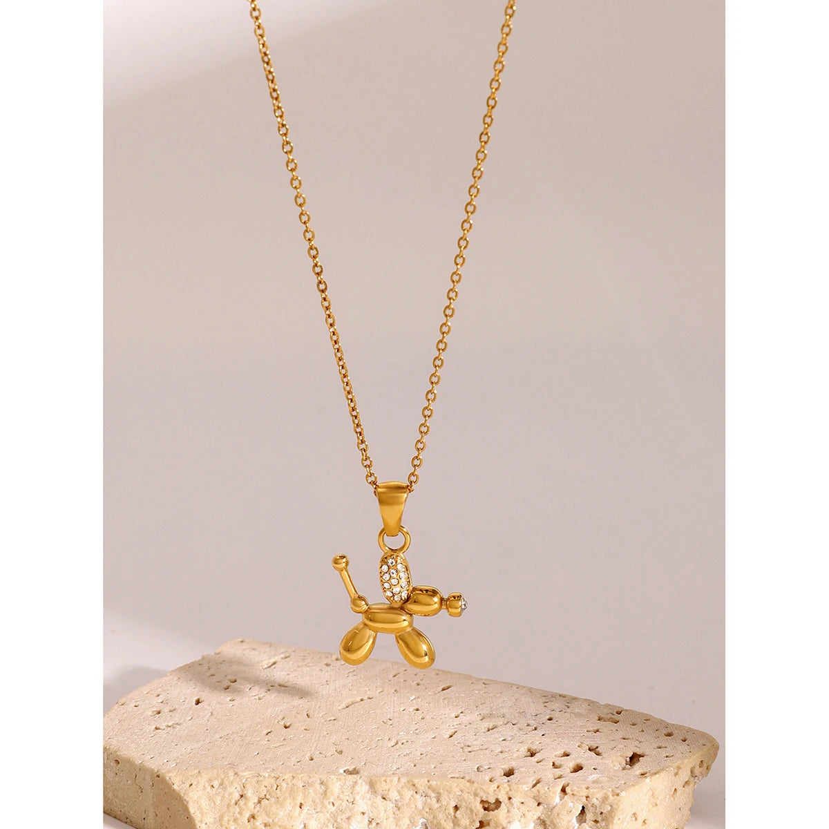 Puffed Dog Pendant Necklace