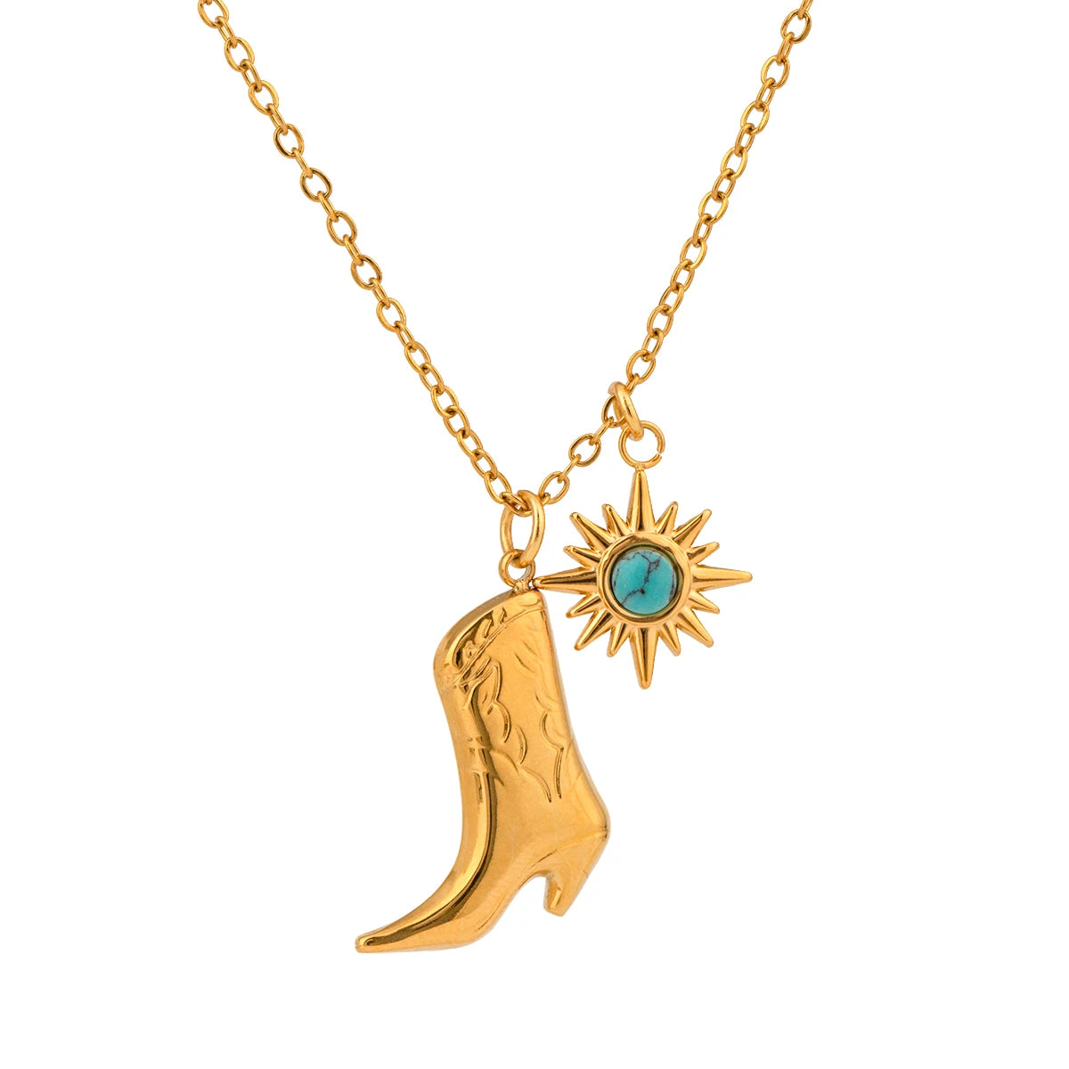Cowboy Boot Pendant Necklace
