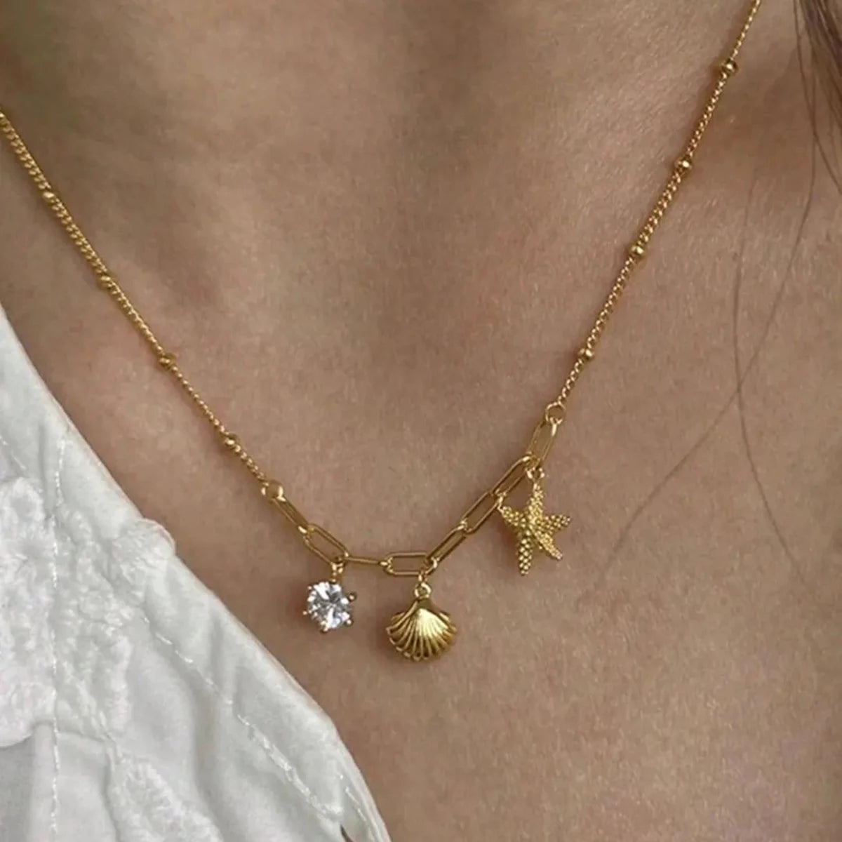 Zircon Starfish Necklace