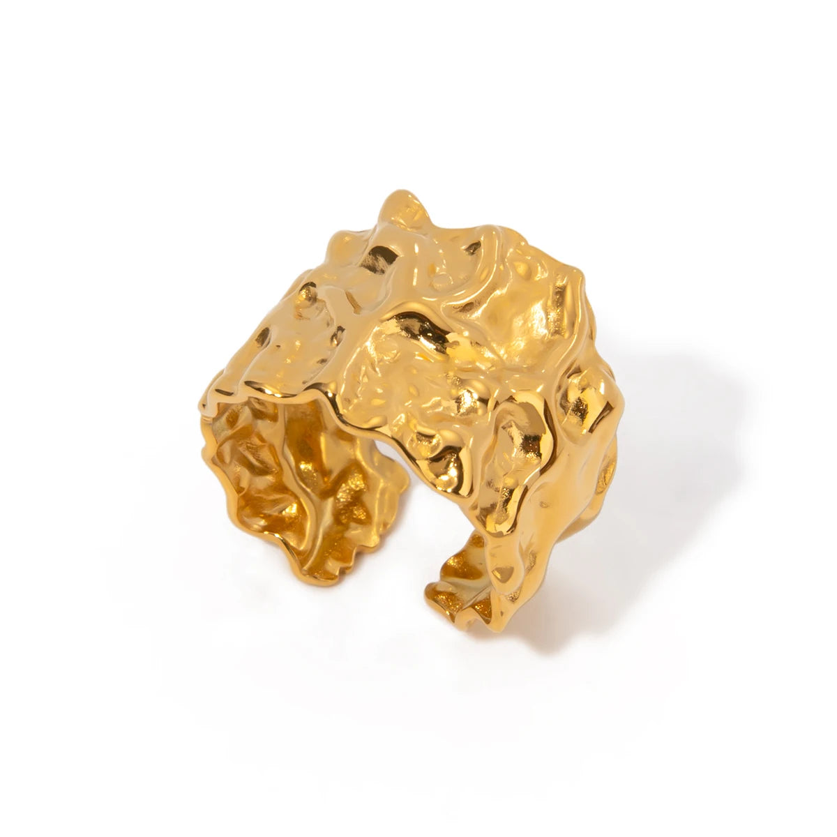Hammer Grain Wide Ring
