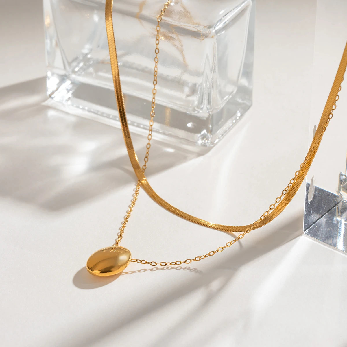 Gold Double-layer Pendant Necklace