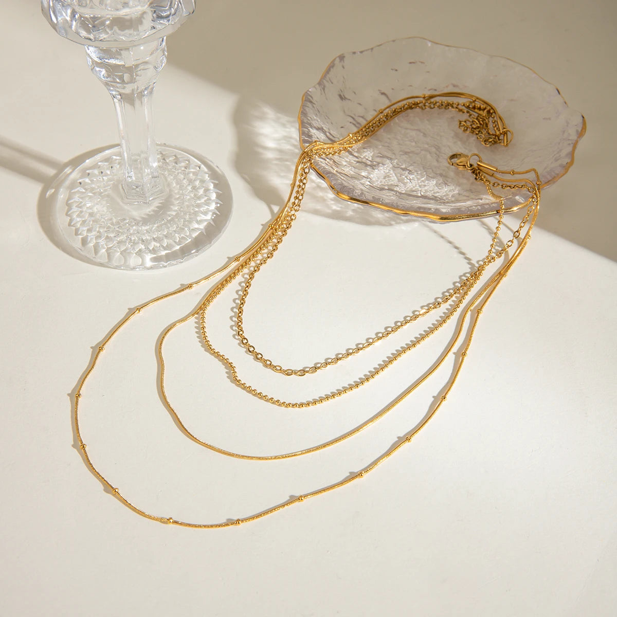 Four Layer Snake Chain Necklace